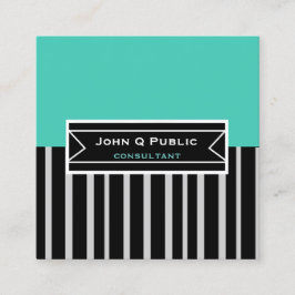 Tarjeta De Visita Cuadrada moda moderna audaces rayas negras personalizado de