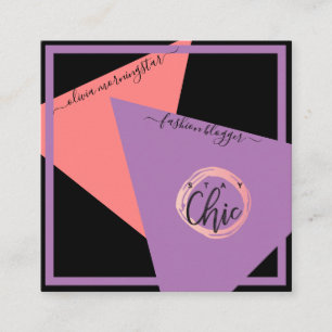 Tarjeta De Visita Cuadrada Moda moderna con logotipo Geométrico TUS COLORES