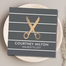 Moda moderna Rayas Gris Faux Gold Hair Stylist