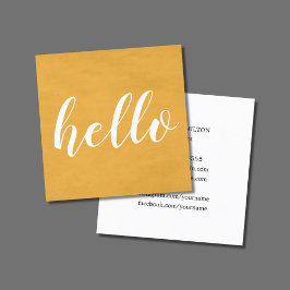 Tarjeta De Visita Cuadrada Moda moderna Textura Yellow Networking Consultor