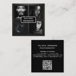 Tarjeta De Visita Cuadrada Moda Moderna Tipografía de guión Simple Fotógrafo