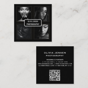 Tarjeta De Visita Cuadrada Moda Moderna Tipografía de guión Simple Fotógrafo