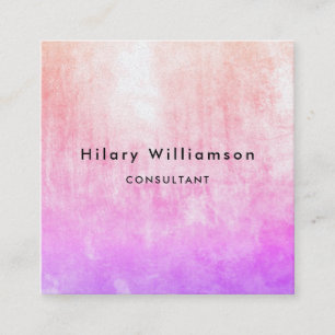 Tarjeta De Visita Cuadrada Moda Pastel Lilac rosa Lavanda Grunge Textura