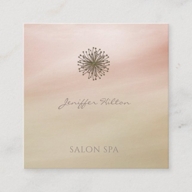 Tarjeta De Visita Cuadrada Moda profesional elegante cielo de dandelion (Anverso)