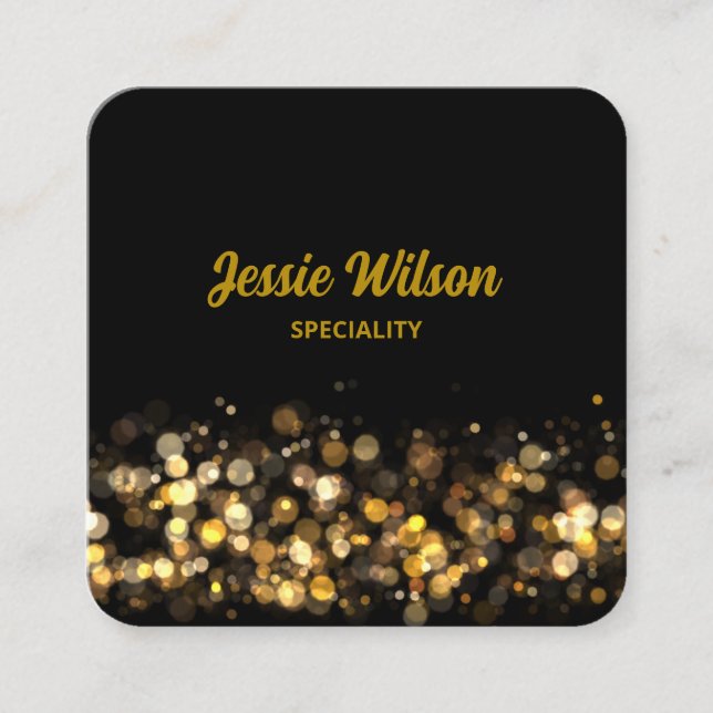 Tarjeta De Visita Cuadrada Moda QR purpurina de luz de código bling profesion (Anverso)