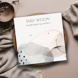 Tarjeta De Visita Cuadrada Moda Resumen Pantalla de color de agua azul rosa