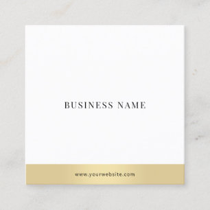 Tarjeta De Visita Cuadrada Moda simple elegante blanca del oro moderno