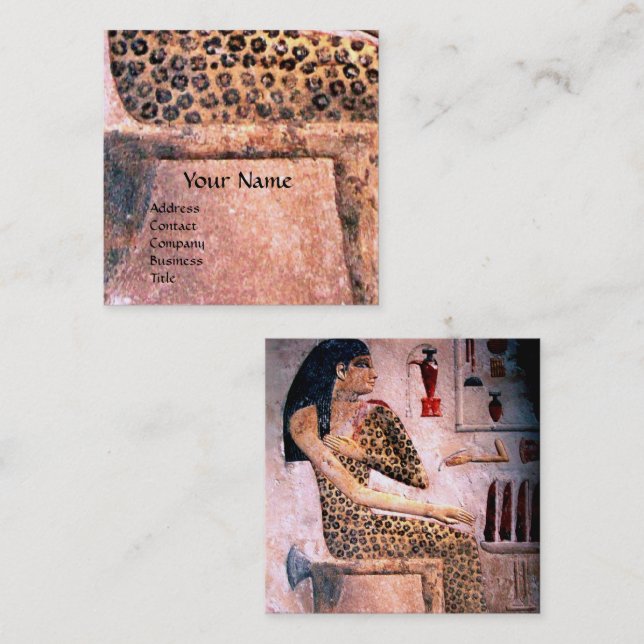 Tarjeta De Visita Cuadrada MODA Y BELLEZA DE LA ANTIGUA EGIPTO Pink (Anverso / Reverso)