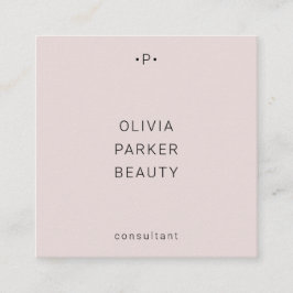 Tarjeta De Visita Cuadrada Moda y monograma mínimo| Rubor