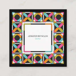 Tarjeta De Visita Cuadrada Modelo moderno del edredón del hexágono