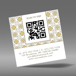 Tarjeta De Visita Cuadrada Modern Art Deco Square QR Code Business Card