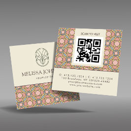 Tarjeta De Visita Cuadrada Modern Art Nouveau Square QR Code Business Card