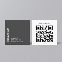 Modern Clean Bold Grey White Consultant QR code
