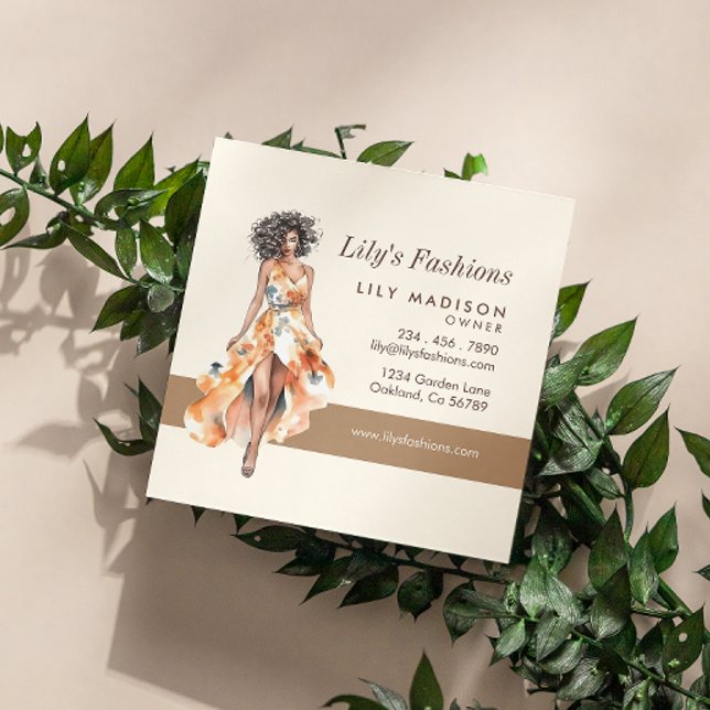 Tarjeta De Visita Cuadrada Modern Fashion Boutique Professional (Make an impact with these professional business cards, showcasing your brand and credibility.)