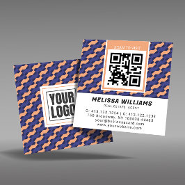 Tarjeta De Visita Cuadrada Modern Geometric Interlocking Pattern Square 