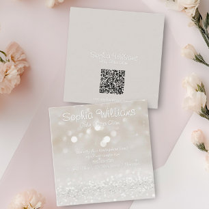 Tarjeta De Visita Cuadrada Modern Girly Glam Purpurina