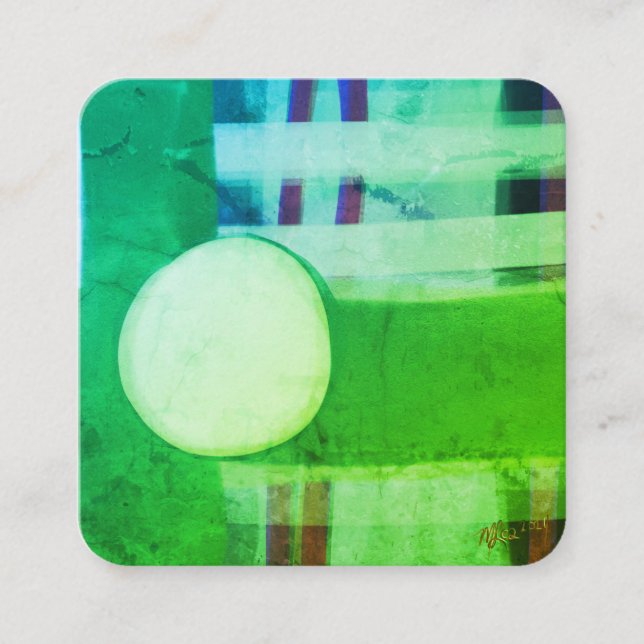 Tarjeta De Visita Cuadrada Modern Green Abstract Minimalist Square Clean (Anverso)
