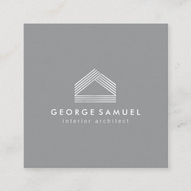 Tarjeta De Visita Cuadrada Modern Home Design Custom Abstract Logo  (Anverso)