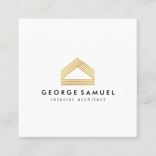 Tarjeta De Visita Cuadrada Modern Home Design Custom Abstract Logo  (Anverso)