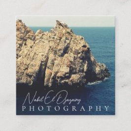 Tarjeta De Visita Cuadrada modern minimal rocky beach shore photography