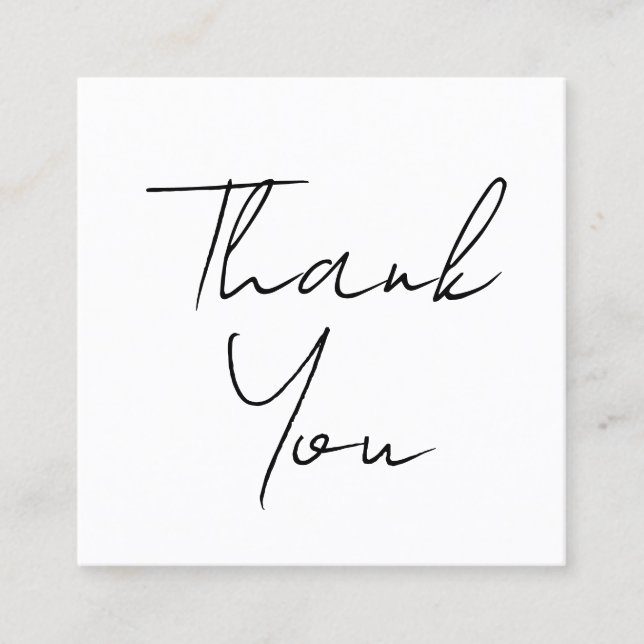 Tarjeta De Visita Cuadrada modern minimal script thank you for your order (Anverso)
