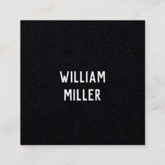 Tarjeta De Visita Cuadrada Modern Minimal Typography Black Paper Square