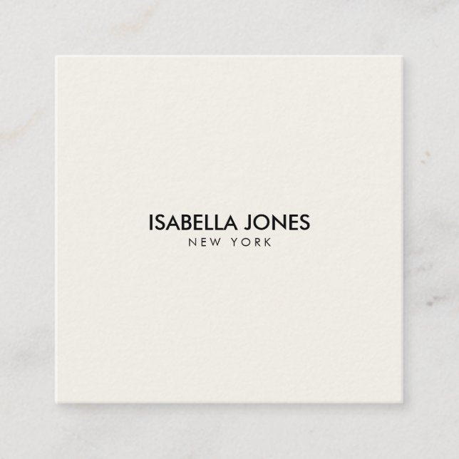 Tarjeta De Visita Cuadrada Modern Minimalist Square Kraft Business Card (Anverso)