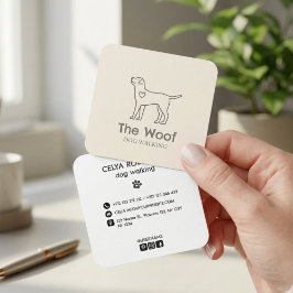 Tarjeta De Visita Cuadrada Modern Paw Print Dog Walker & Pet Sitter Business 