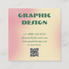 Tarjeta De Visita Cuadrada Modern Pink & Green Gradient Business Card