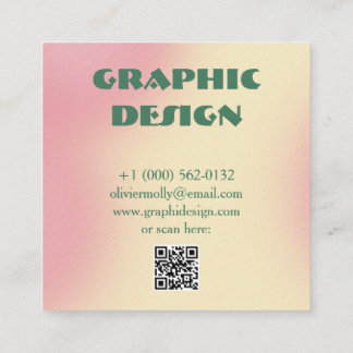 Tarjeta De Visita Cuadrada Modern Pink & Green Gradient Business Card