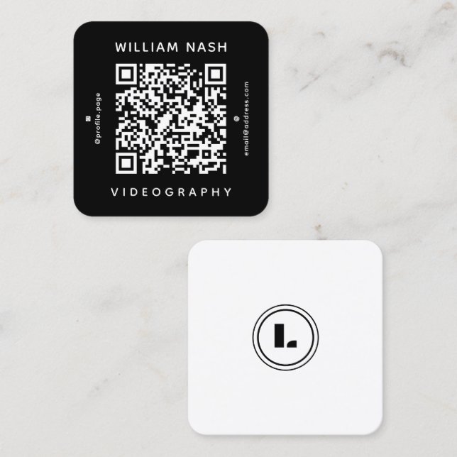 Tarjeta De Visita Cuadrada Modern professional duotone QR code (Anverso / Reverso)