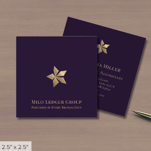 Tarjeta De Visita Cuadrada Modern Purple Luxury