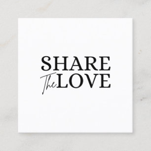 Tarjeta De Visita Cuadrada Modern Share el amor blanco referirse a un amigo