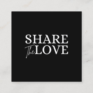 Tarjeta De Visita Cuadrada Modern Share el amor negro referirse a un amigo