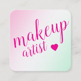 Tarjeta De Visita Cuadrada modern soft pink, makeup artist