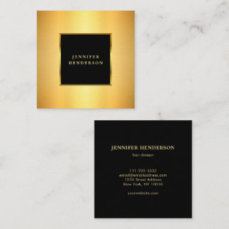 Tarjeta De Visita Cuadrada Modern stylish gold and black professional