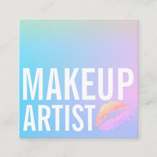 Tarjeta De Visita Cuadrada Moderna belleza de imagen de gradiente rosa púrpu