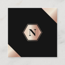 Tarjeta de visita cuadrada moderna de GoldRose del