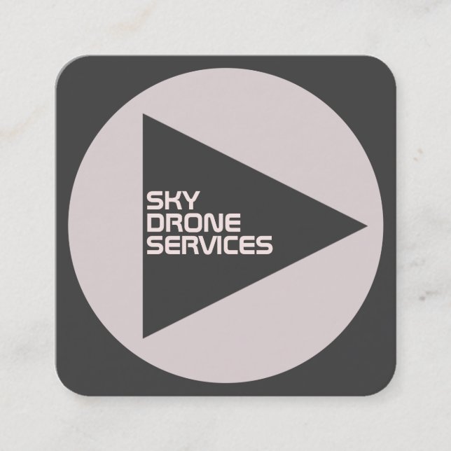 Tarjeta De Visita Cuadrada Moderna edición gris de cubierta redondeada de ins (Anverso)