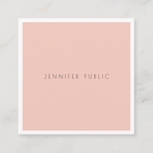 Tarjeta De Visita Cuadrada Moderna elegancia Simple Diseño Profesional Lujo (Anverso)