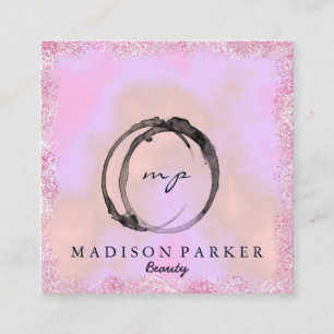 Tarjeta De Visita Cuadrada Moderna Elegante Champagne Resumen Belleza Estilis