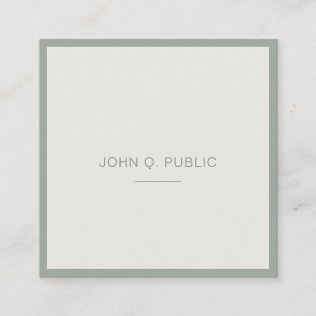 Tarjeta De Visita Cuadrada Moderna Elite Diseño Simple Elegante Plantilla Ver (Anverso)