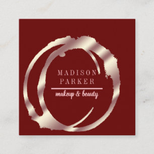 Tarjeta De Visita Cuadrada Moderna Faux Rosa Gold Resumen Square