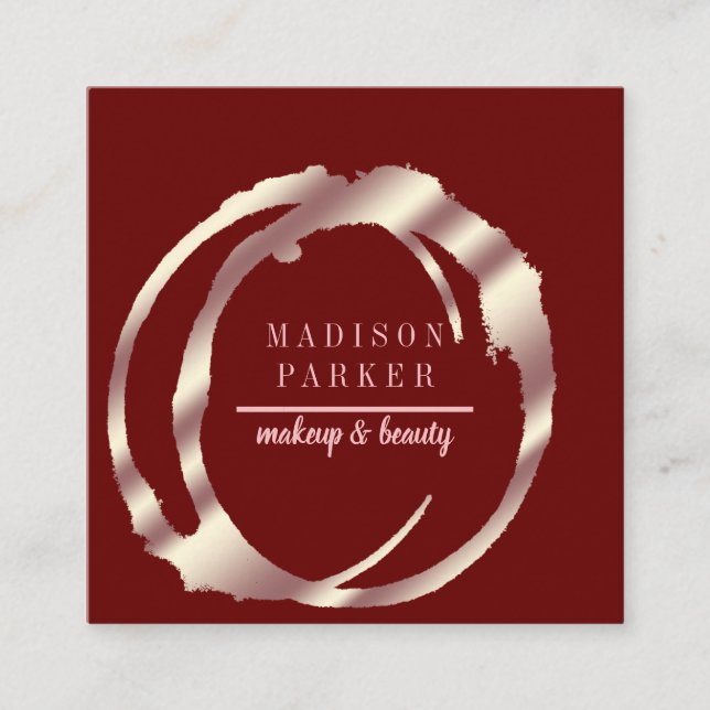 Tarjeta De Visita Cuadrada Moderna Faux Rosa Gold Resumen Square (Anverso)