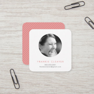 Tarjeta De Visita Cuadrada MODERNA FOTO SPOT cabeza de tiro simple círculo co