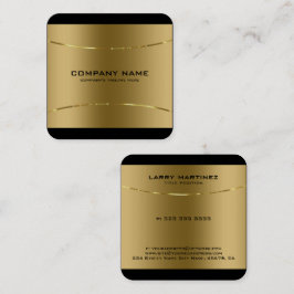 Tarjeta De Visita Cuadrada Moderna frontera negra de acero inoxidable metálic