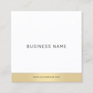 Tarjeta De Visita Cuadrada Moderna Guay profesional profesional simple dorado