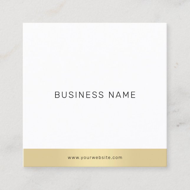 Tarjeta De Visita Cuadrada Moderna Guay profesional profesional simple dorado (Anverso)