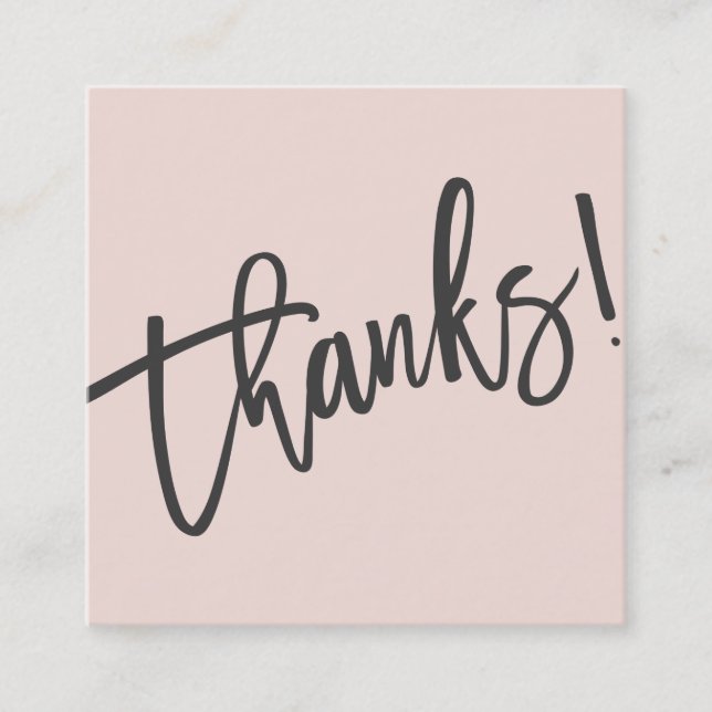 Tarjeta De Visita Cuadrada MODERNA MANIPULADA gracias al negro rosa moderno (Anverso)