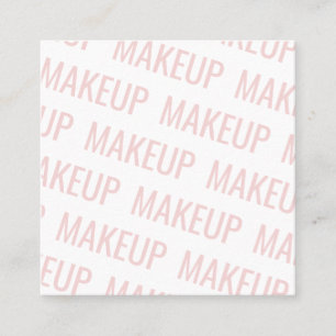 Tarjeta De Visita Cuadrada Moderna maquillaje de patrones de texto repetido d